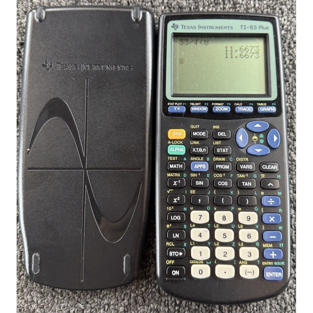 Texas Instruments TI-83 Plus Graphing Calculator w/ Cover Tested Works